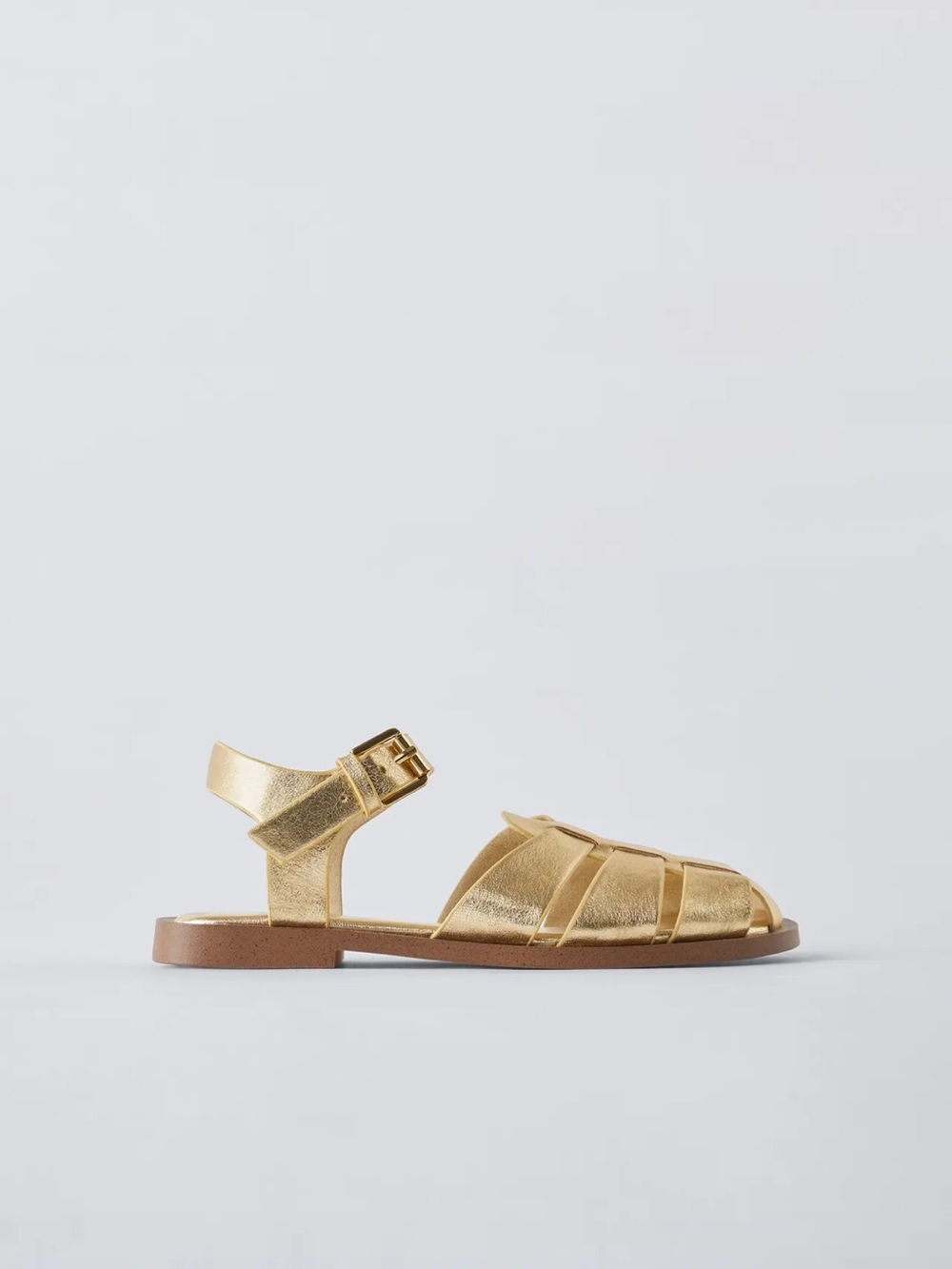 Zara metallic fisherman sandals